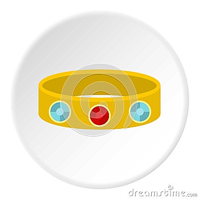 Vintage gold bangle icon circle Vector Illustration