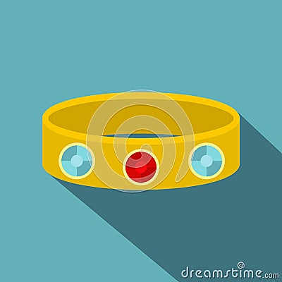 Vintage gold bangle icon, flat style Vector Illustration