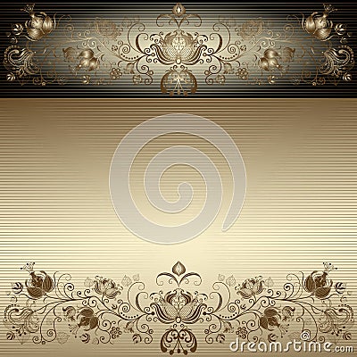 Vintage gold easter frame Vector Illustration