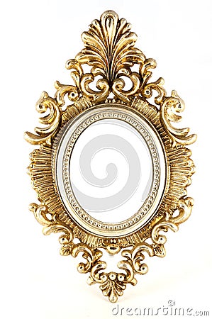 Vintage gold picture round frame Stock Photo