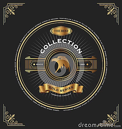 Vintage gold series CD Cover Vector Illustration
