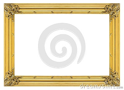 Vintage gold wooden picture frame Stock Photo