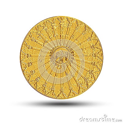 vintage golden fantasy coin Stock Photo