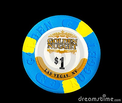 Vintage Golden Nugget $1 Poker Chip Editorial Stock Photo