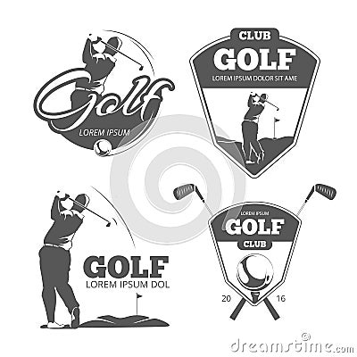 Vintage golf vector labels, badges and emblems Vector Illustration