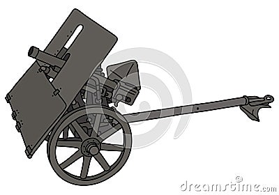 The vintage gray light cannon Vector Illustration