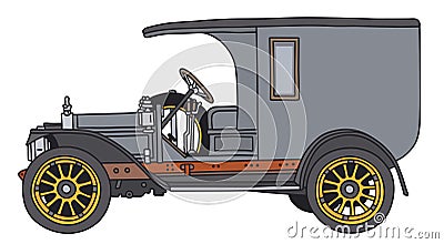 The vintage gray van Vector Illustration