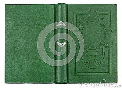 Vintage green book with embossed Stock Photo