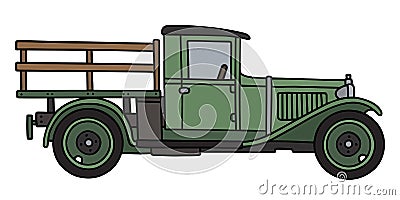 Vintage green flat truck Vector Illustration