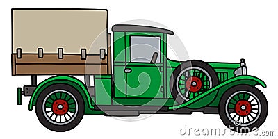 Vintage green truck Vector Illustration