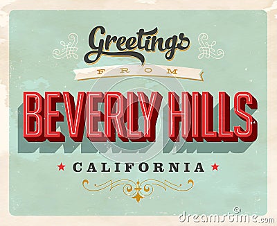 Vintage greetings from Beverly Hills vacation card Stock Photo