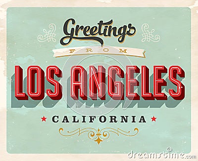 Vintage greetings from Los Angeles vacation card Stock Photo