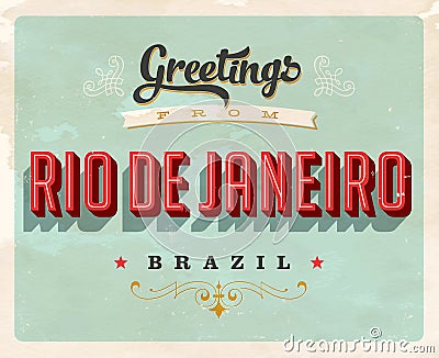 Vintage greetings from Rio de Janeiro vacation card Stock Photo