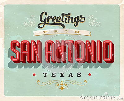 Vintage greetings from San Antonio vacation card Stock Photo