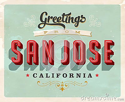 Vintage greetings from San Jose vacation card Stock Photo