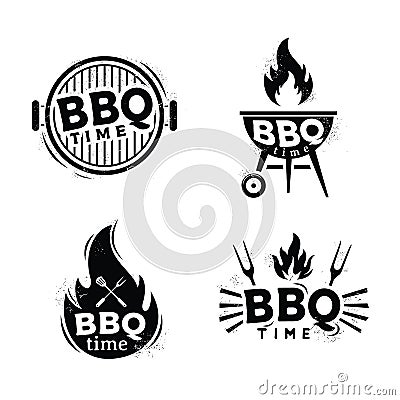 Vintage Grill Barbeque barbecue bbq, BBQ time badge, sticker, emblem, Logo design Vector Illustration