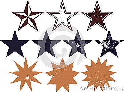 Vintage Grunge Stars Vector Illustration