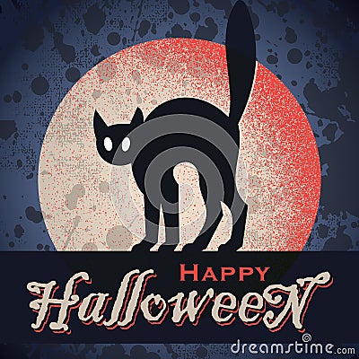 Vintage grungy Halloween design (vector) Vector Illustration