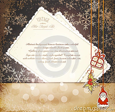 Vintage, grungy New Year, Christmas background Vector Illustration