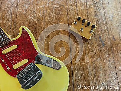 Vintage guitar wallpaper. Stock Photo