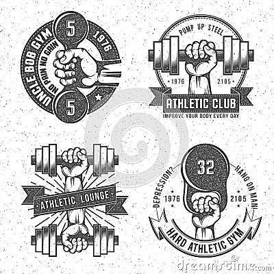 Vintage gym logo Vector Illustration