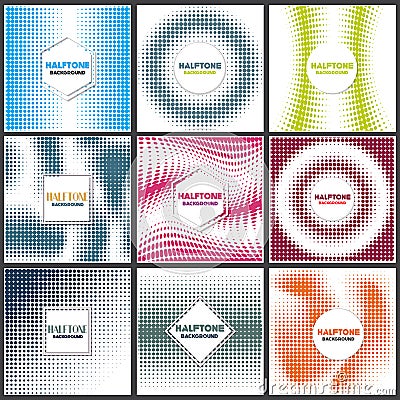 Vintage halftone style background Design Template Vector Illustration