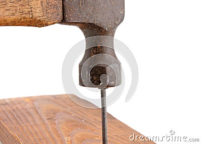 Vintage Hammer Nailing Stock Photo