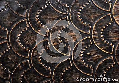 Vintage hammered metal ornament background Stock Photo