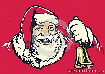 Vintage hand drawing style of santa claus Vector Illustration