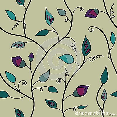 Vintage hand drawn seamless pattern Stock Photo