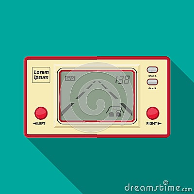 Vintage handheld video game. Vector Illustration