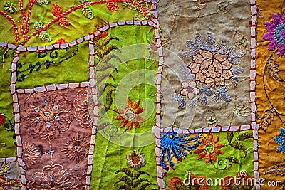 Vintage handmade tapestry background. Jaisalmer, Rajasthan, India Stock Photo