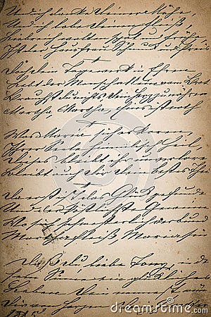 vintage handwriting. page of old poetry book. aged paper background Stock Photo