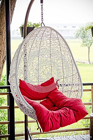 Vintage hanging chair Stock Photo
