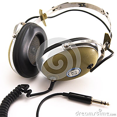 Vintage headphones Stock Photo