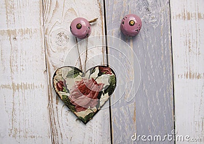 Vintage heart on background with decorative texture Stock Photo