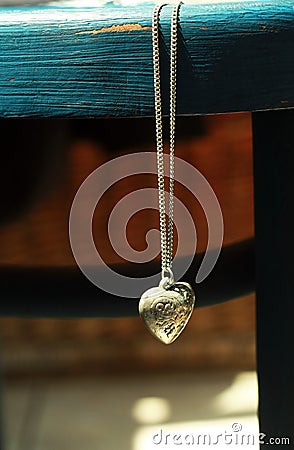 Vintage heart locket Stock Photo