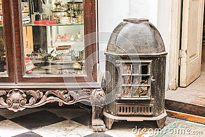 Heater Wheel Vintage Building Detail View Stock Photo