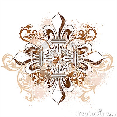 Vintage heraldic cross Vector Illustration