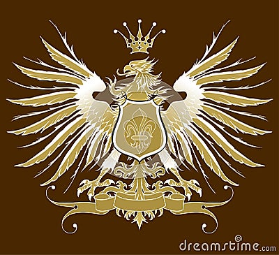 Vintage heraldic eagle Vector Illustration