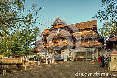 Vintage heritage Gopuram of Vadakkunathan Shiva Temple Editorial Stock Photo