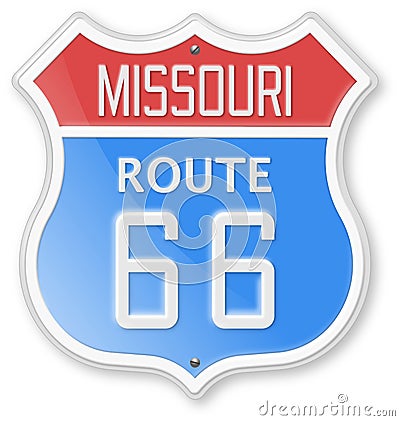 Missouri Route 66 sign Stock Photo