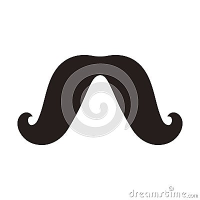 Mustache 08. Gentleman Black Vintage Hipster Icon. Vector Illustration