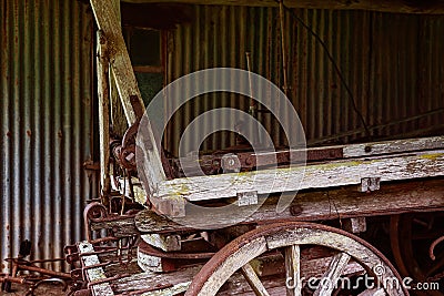 Vintage Horse Drawn Wagon Stock Photo