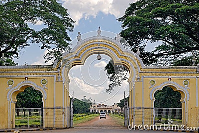 Vintage Huge Arched Gate way to Government Guest house-1805.AD.used as a residence for British officials and representatives in My Editorial Stock Photo