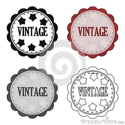 Vintage icon in cartoon style on white background. Label symbol stock vector illustration. Vector Illustration