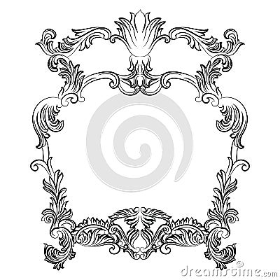 Vintage Imperial Baroque Rococo frame Vector Illustration