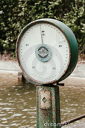 A vintage industrial scale. Editorial Stock Photo