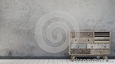 Vintage interior with aged wall Stock Photo