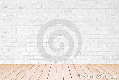 Vintage interior with white bricks wall Stock Photo